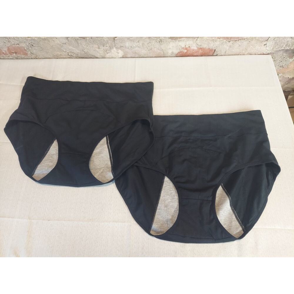 Walifrey Womens Underwear Briefs High Waist Period Light Flow 3XL 2 Pack